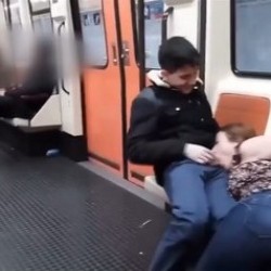 Nochas locas en Madrid con Lucia y Jordi follando en el Bernabeu y en el Metro